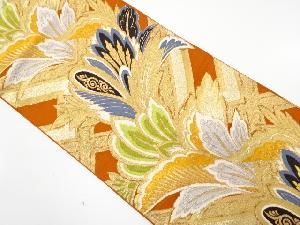 アンティーク　草葉模様織り出し袋帯（材料）